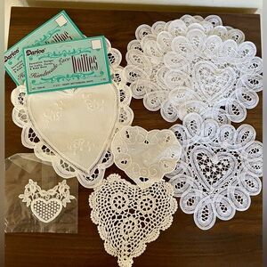 Lot of 11 heart doilies